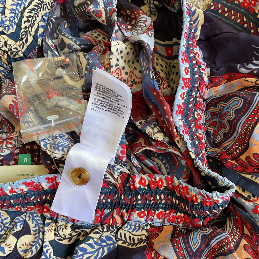 FARM Rio Navy, Red & Cream Paisley Drawstring pants - Picture 4 of 7